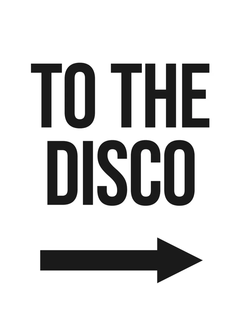 Freccia destra della discoteca poster da Paigaam Studio