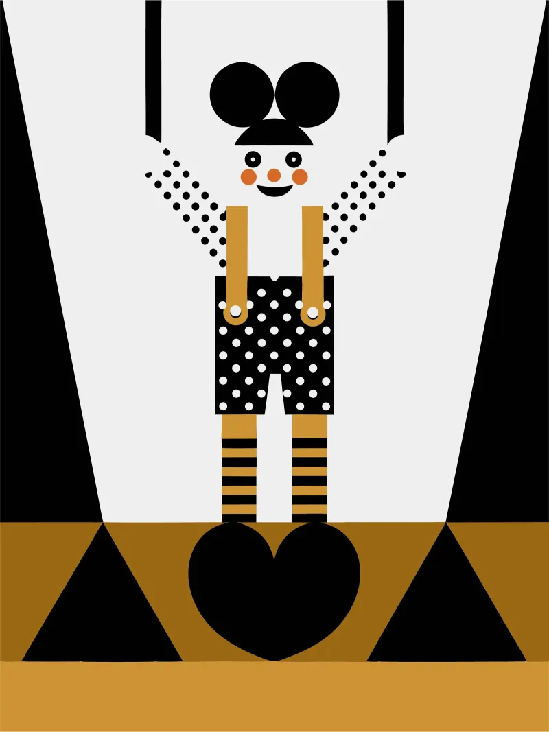 Personaggio clown carta hahnemühle da LOOK DIFFERENT