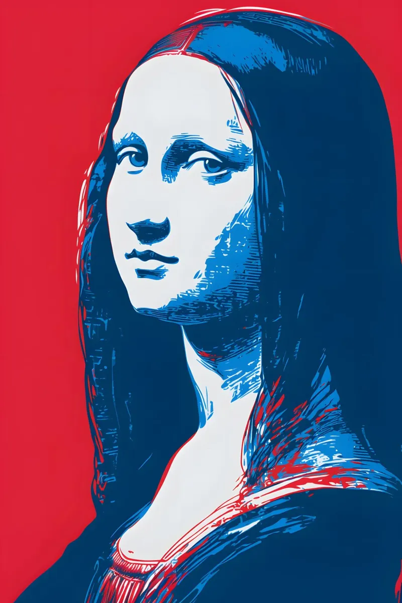 Mona Lisa in Pop Art carta hahnemühle da M-Ulrich-Digital Art