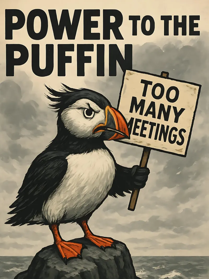 Funny Puffin Meme carta hahnemühle da Funny Humor Art