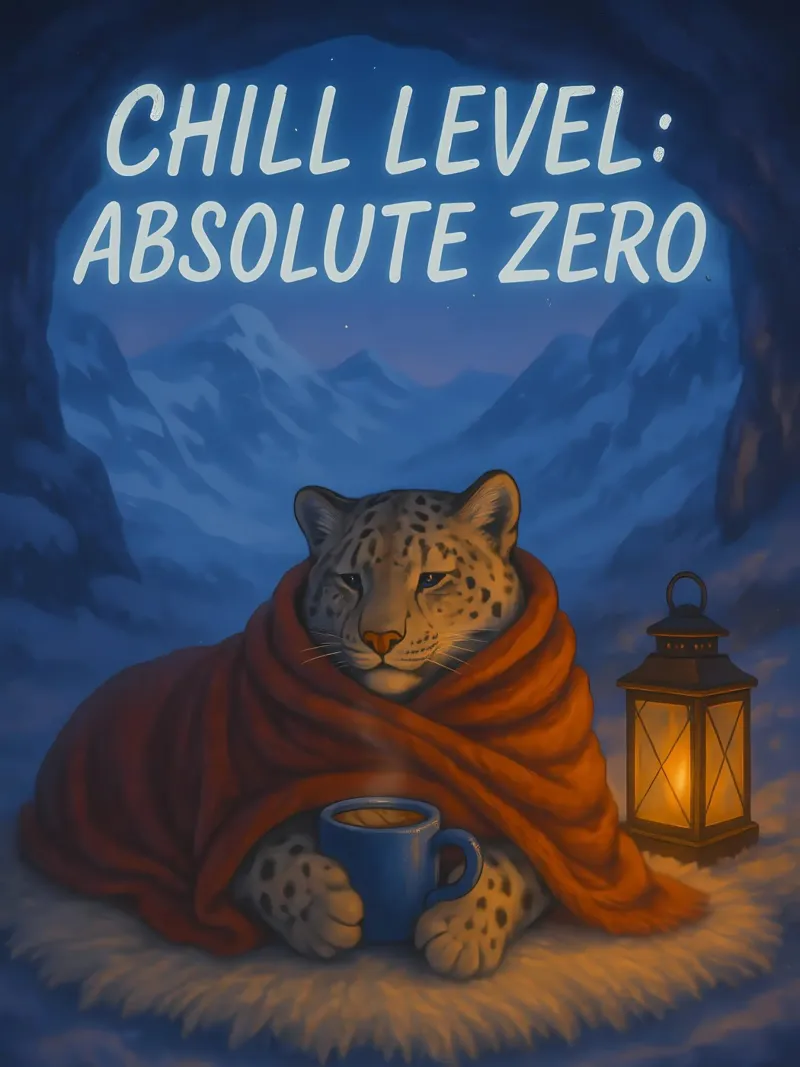 Meme divertente sul leopardo delle nevi poster con telaio in legno da Funny Humor Art