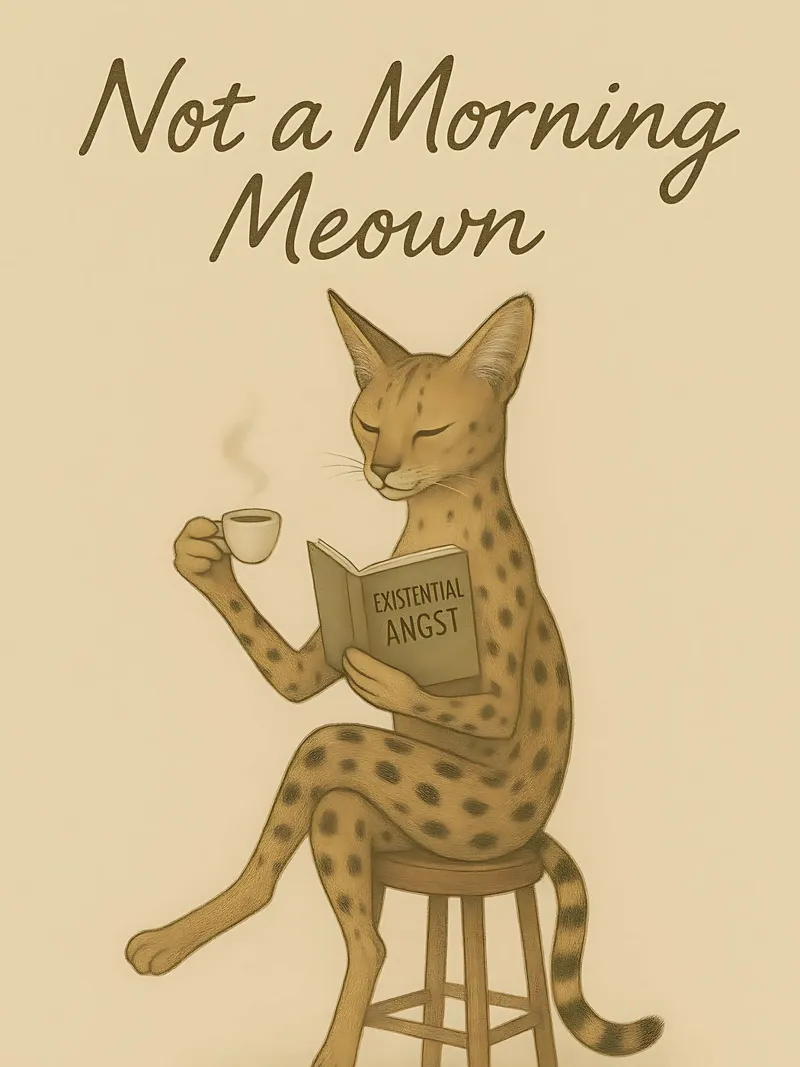Meme divertente sul gatto serval poster con telaio in legno da Funny Humor Art
