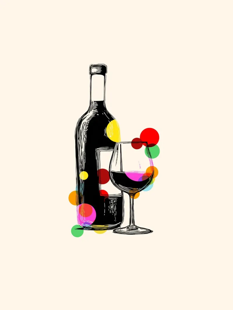 Wine Bottle & Glass poster avec cadre en plastique de Indigo Rain