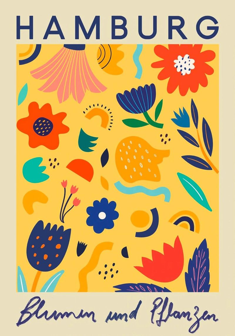 Hamburger Blumenmarkt Poster von Klia M_Art