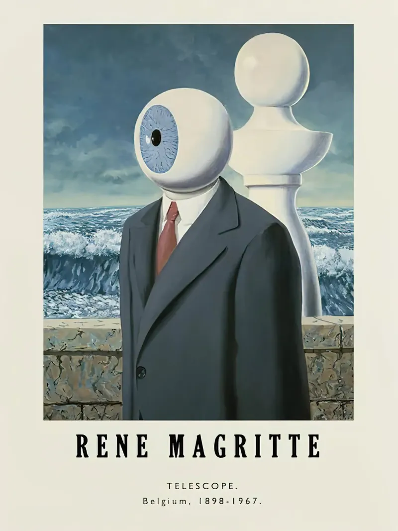 Rene Magritte-Telescope poster da Michel Studio