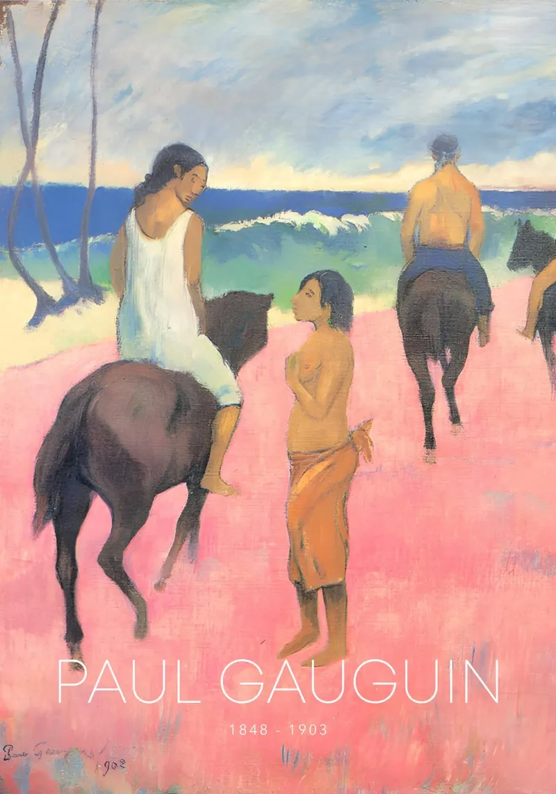 Gauguin cavalieri sulla spiaggia II Stampa post-impressionista pellicola backlit da NorwesClub