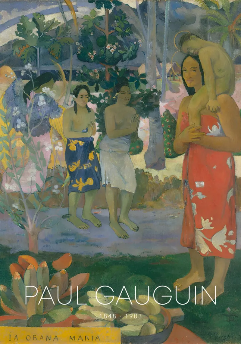 Gauguin Ia Orana Maria Post-Impressionist Art Print pellicola backlit da NorwesClub