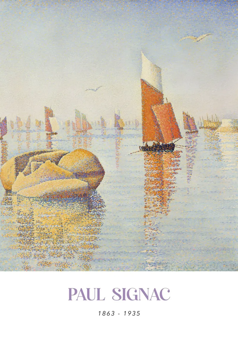 Stampa Signac Morning Calm Pointillist Sailboat pellicola backlit da NorwesClub