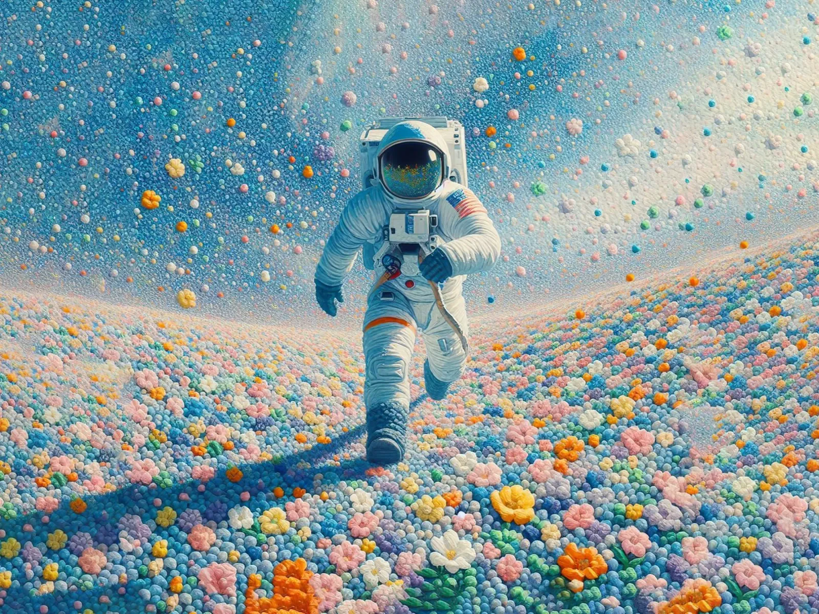 Der Astronaut des Gartens Hahnemühle von 🎁 ARTVI-SHOP