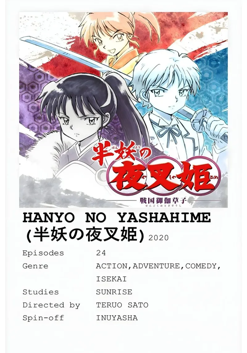 HANYO NO YASHAHIME (半妖の夜叉姫)2020 poster con telaio in legno da Totoya