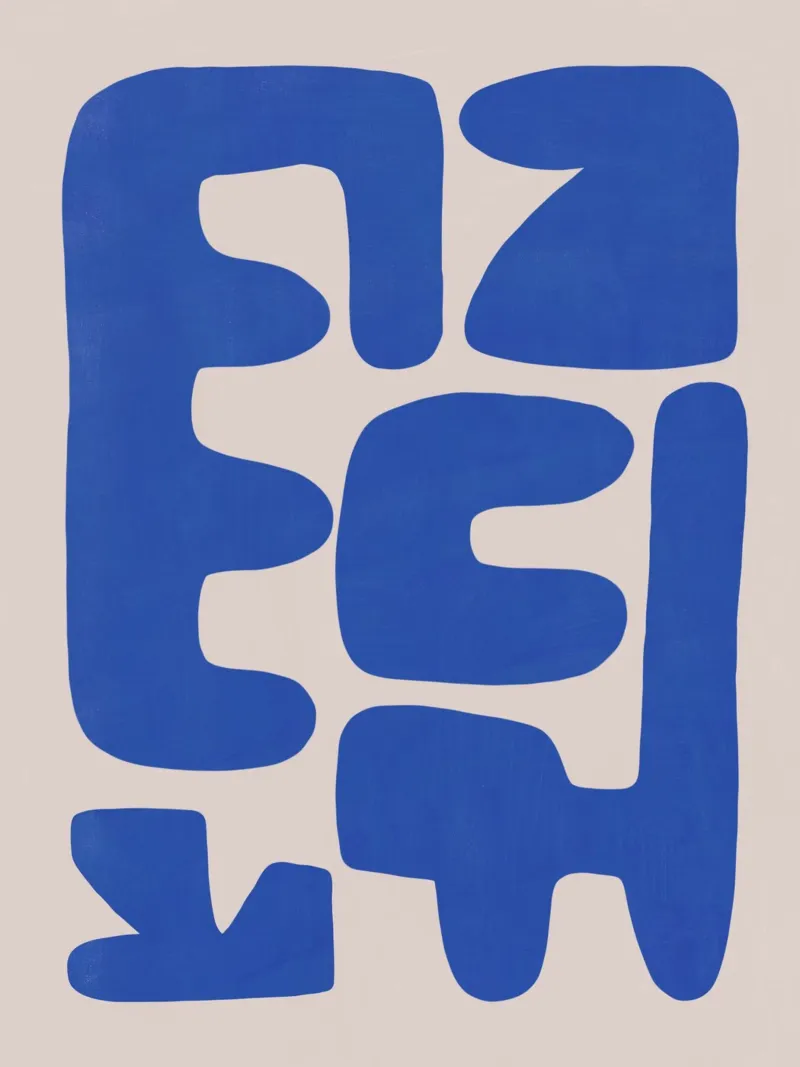 Disposizione di forme irregolari in blu carta hahnemühle da Little Dean