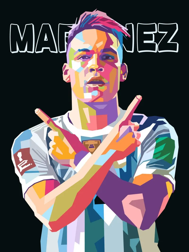 Lautaro Martinez art acrylic glass by Hantamrata
