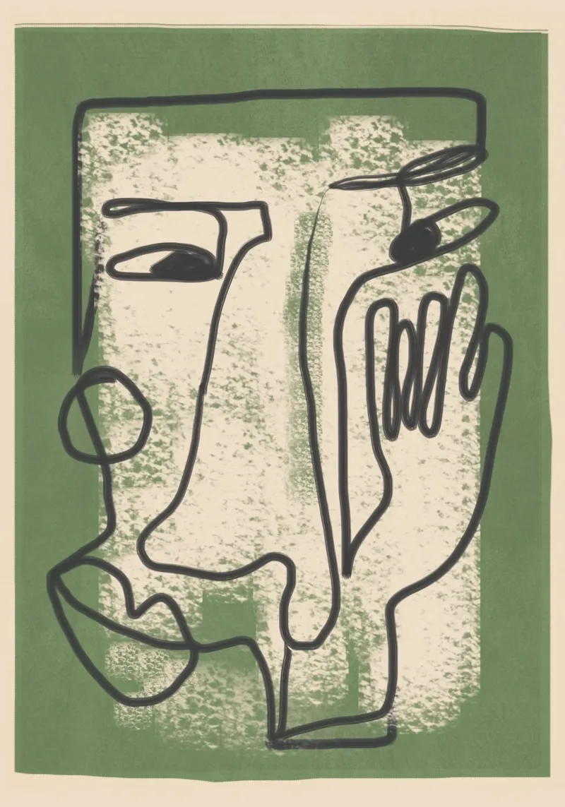 Minimal Face Impression 1 alluminio dibond da Nadjaa