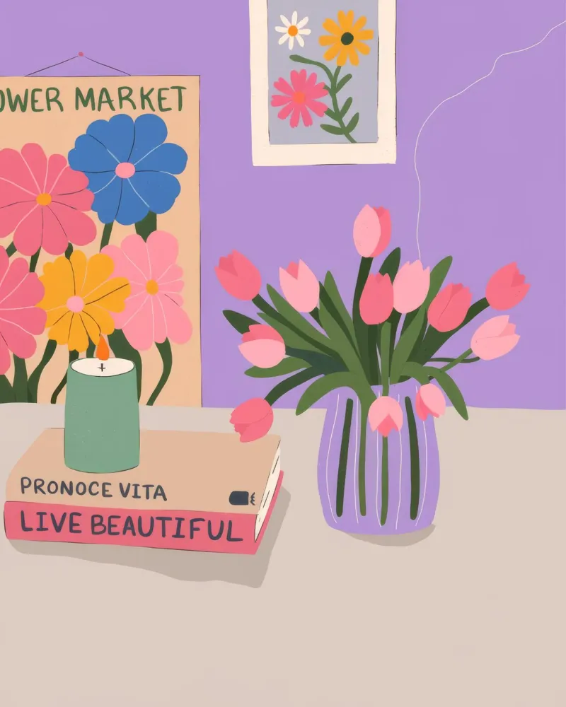Eleganza del mercato vivace poster con telaio in plastica da Fine Sanctuary