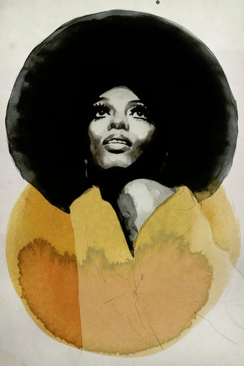 Diana Ross poster con telaio in alluminio da David Diehl