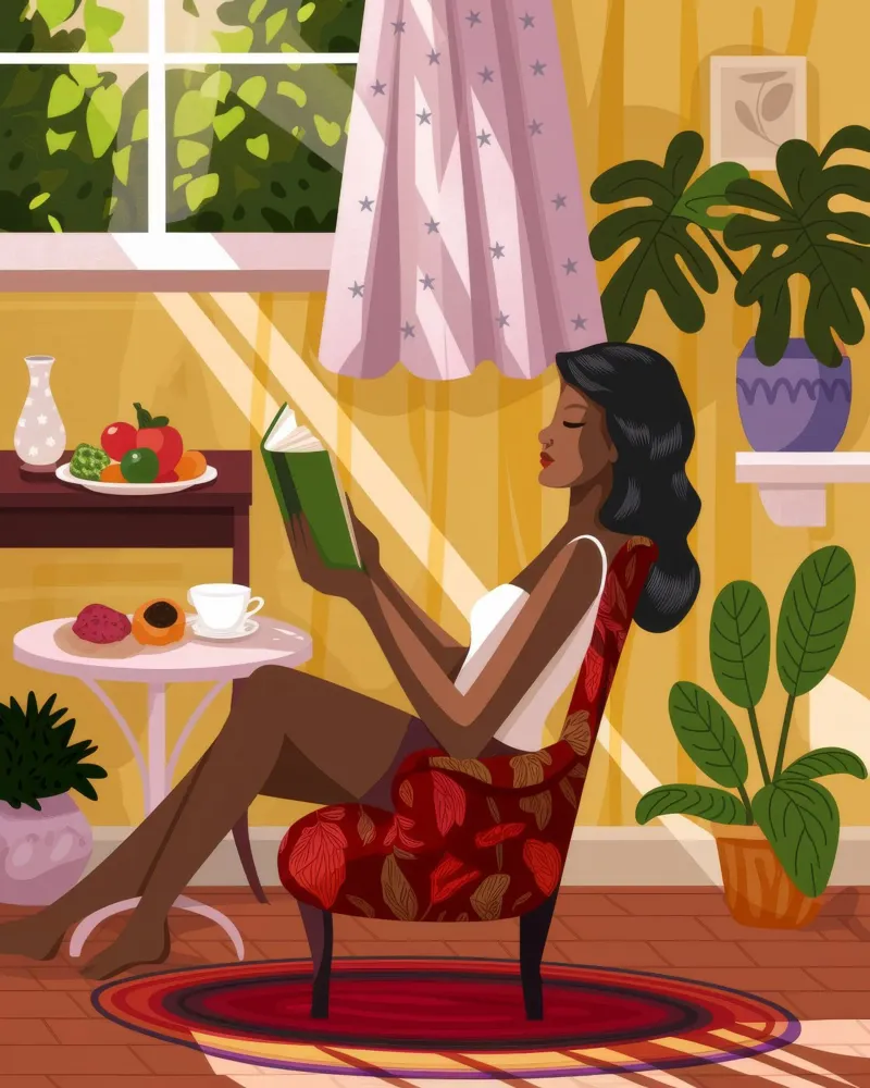 Sunlit Reading Nook poster by Fine Sanctuary