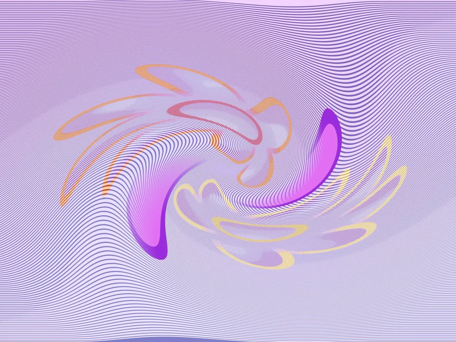Abstract dynamisch patroon in paars en oranje canvas van Something for you