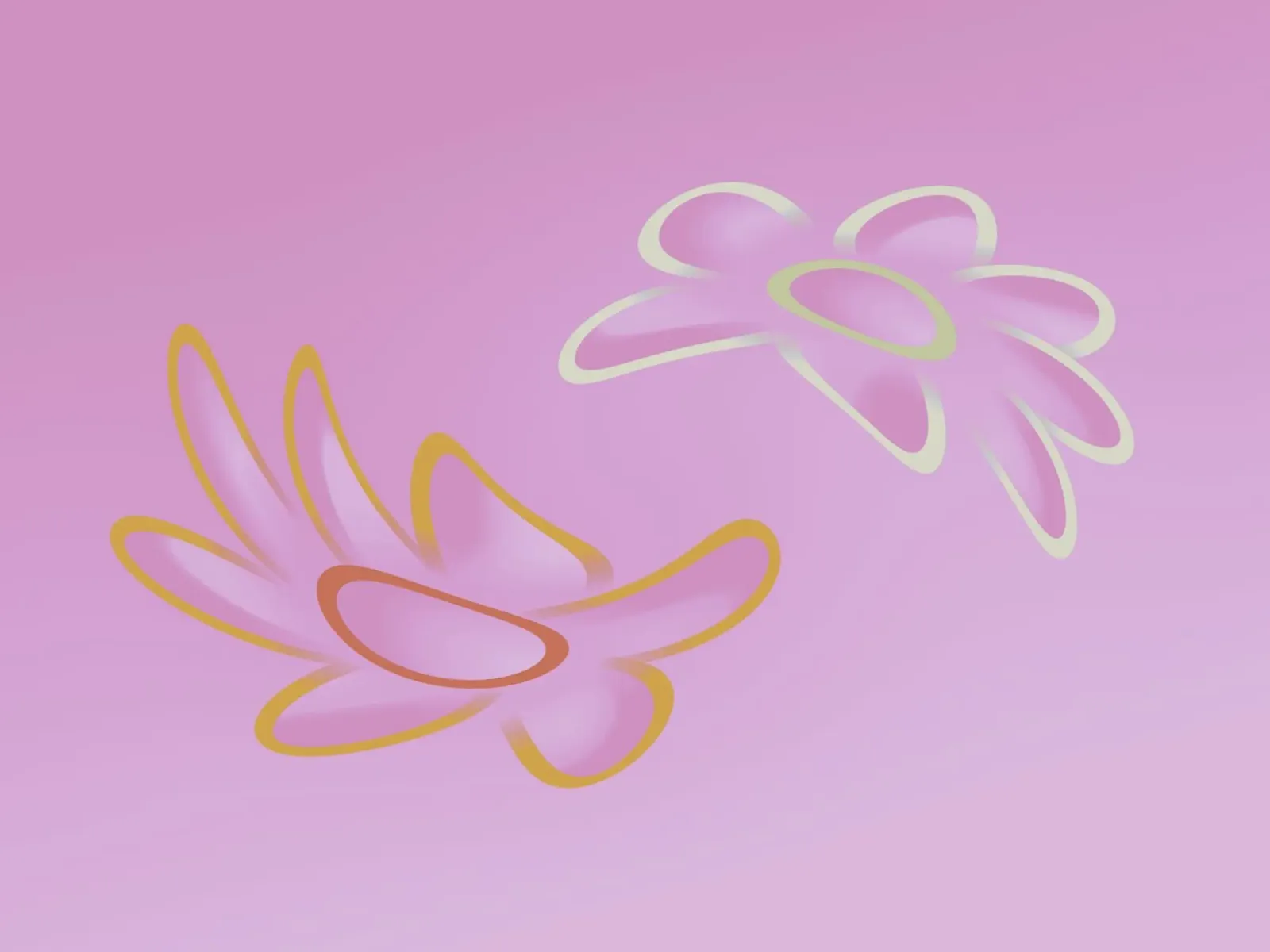 Immagine dinamica di fiori colorati in viola e arancione carta hahnemühle da Something for you