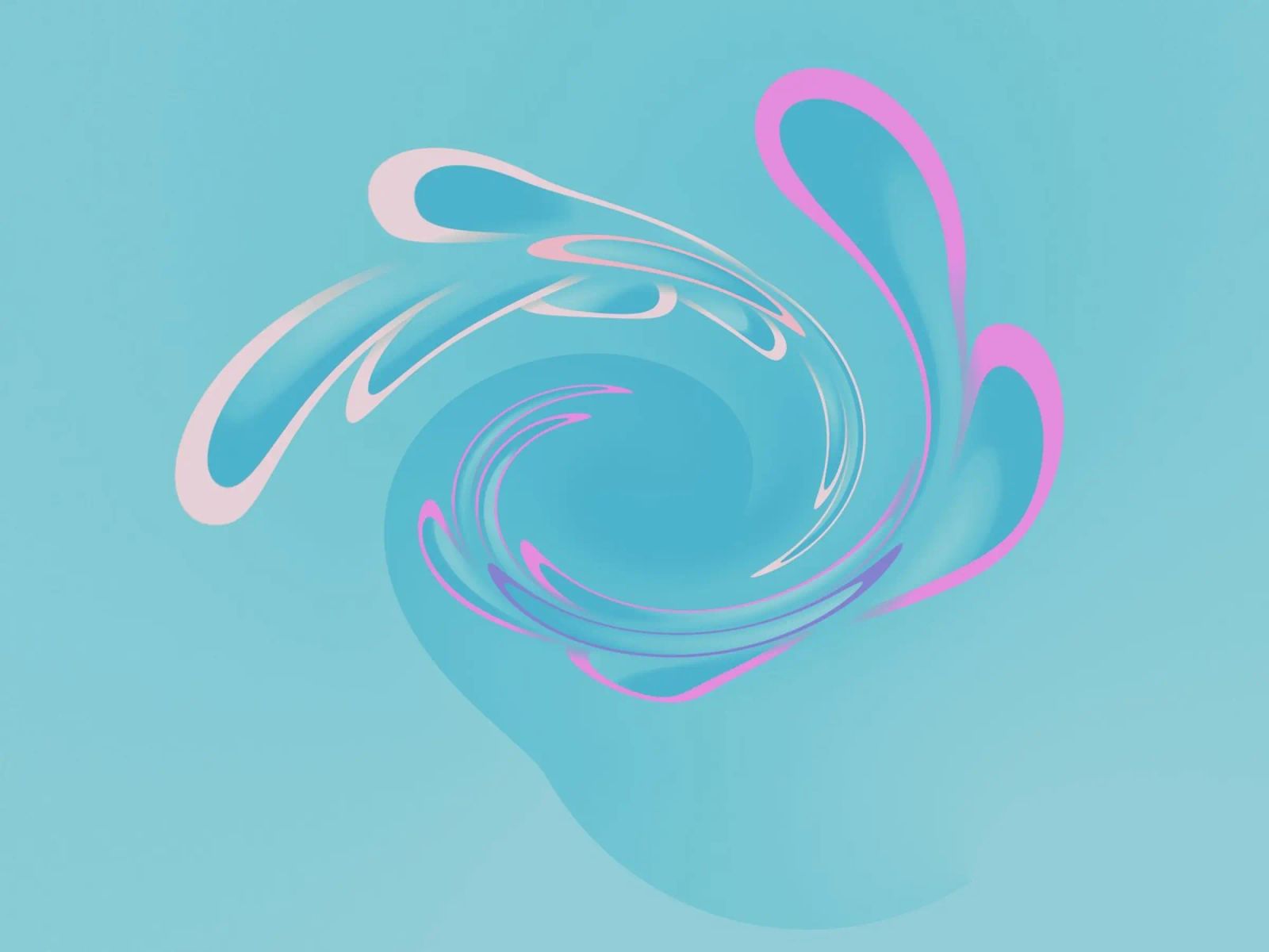 Abstract dynamic swirl pattern in blue and pink canvas by Something for you