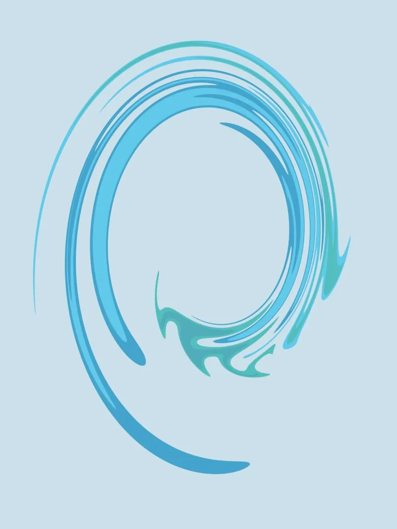 Remolino abstracto y dinámico en azul aluminio dibond de Something for you