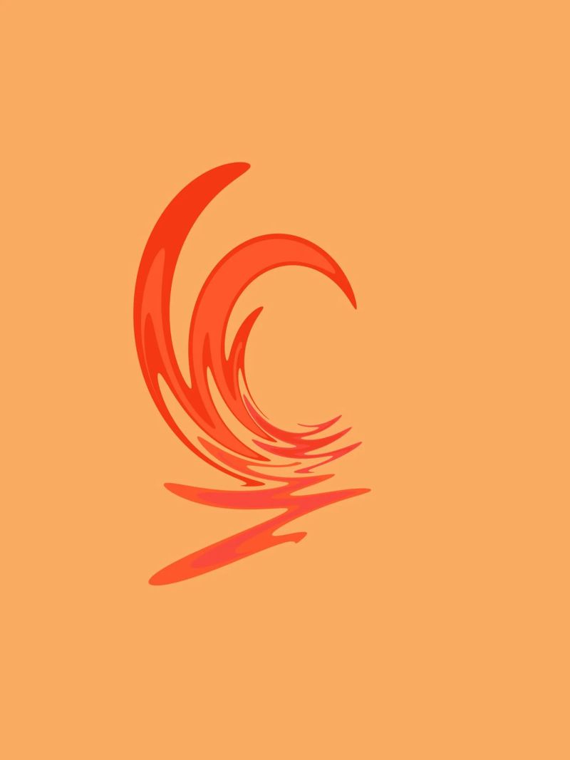 Abstract dynamic swirl pattern in orange canvas by Something for you