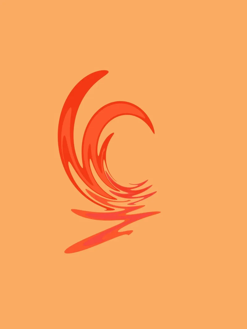 Abstraktes dynamisches Wirbelmuster in Orange Leinwand von Something for you