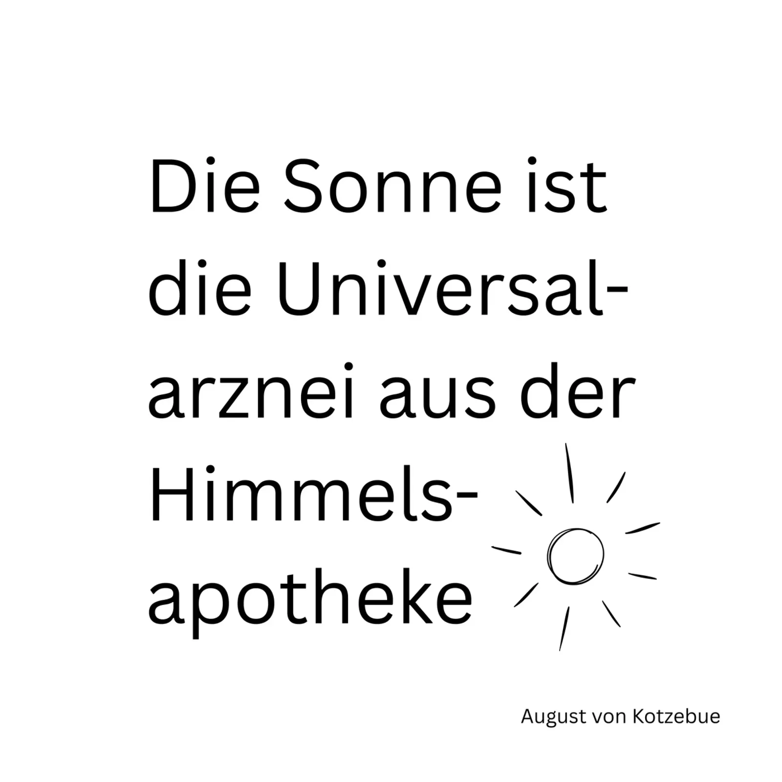 Universalarznei - Apotheke - Sonne - schwarz-weiß poster avec cadre en plastique de keinkonzept