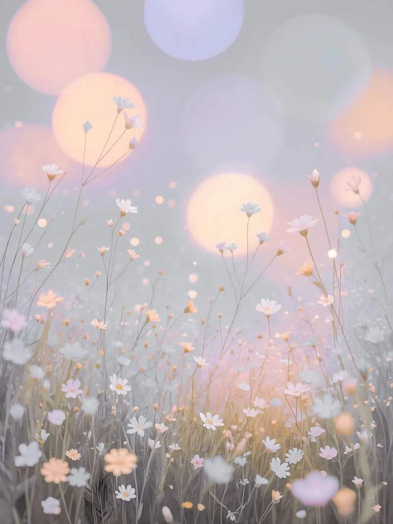Dreamy Meadow Glow poster with aluminum frame by Moon  Bloom