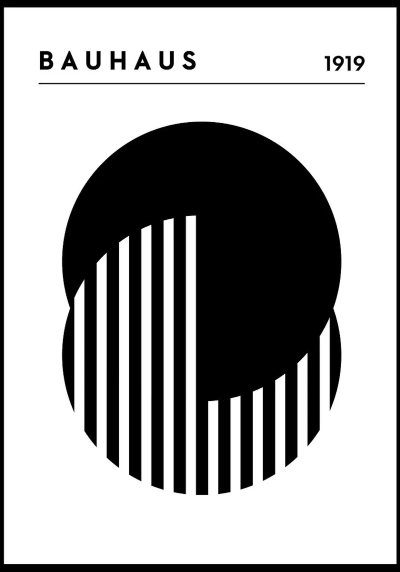 Bauhaus black poster by Purrfect Whiskers Art
