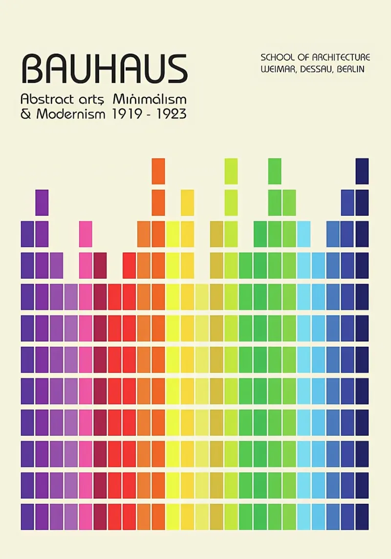 Arcobaleno Bauhaus poster con telaio in plastica da Charles A Boudreau