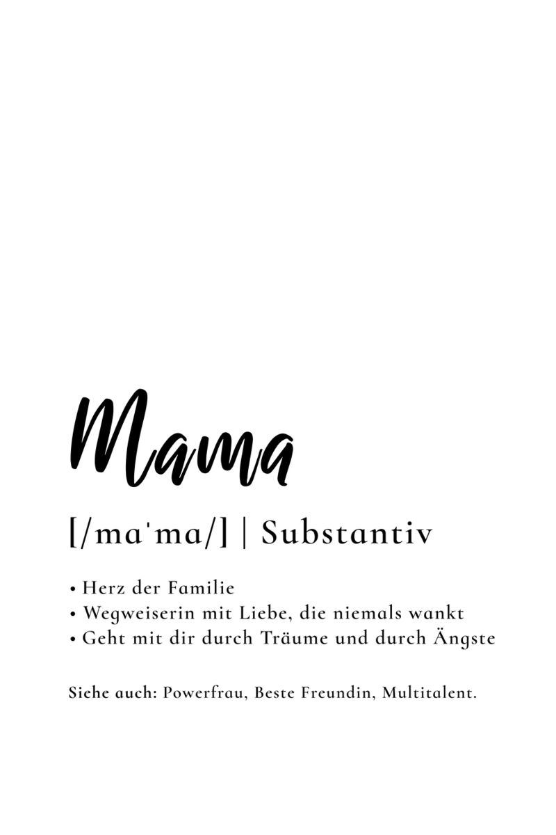 Mama - Definition Muttertag Geschenk Poster von Typo Designs