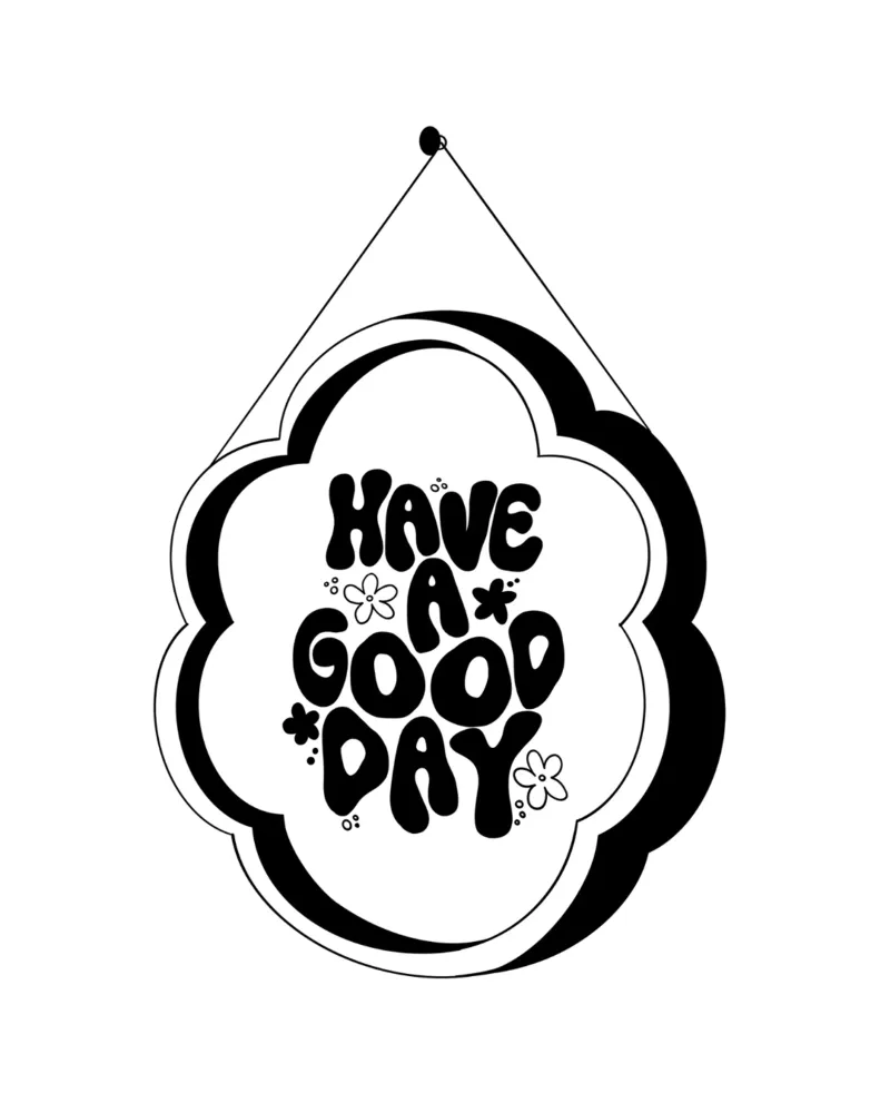 Have A Good Day canvas met Baklijst van byh.illustration