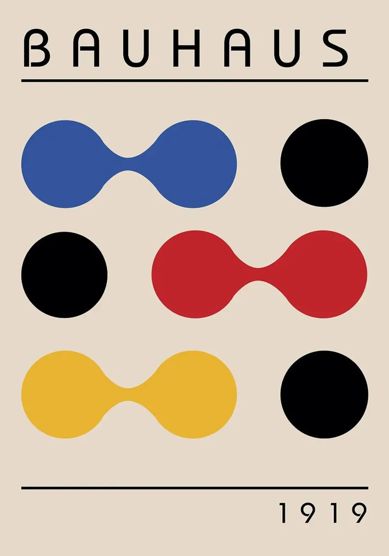 Arte geometrica Bauhaus poster con telaio in legno da Dale Edward YoungJr