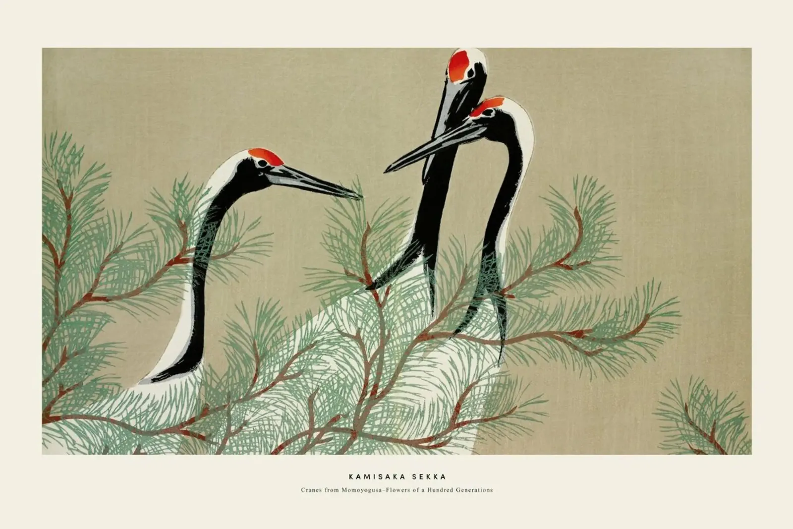 Sekka - Cranes from Momoyogusa alluminio dibond da Vintage by JUNIQE