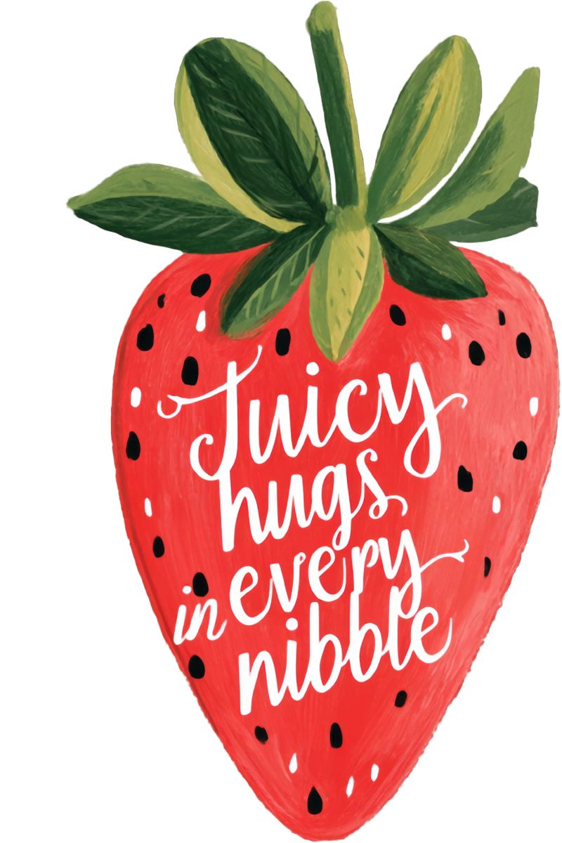 Sweet Berry Quote with Smiling Fruit and Soft Colors poster by Modern Muse