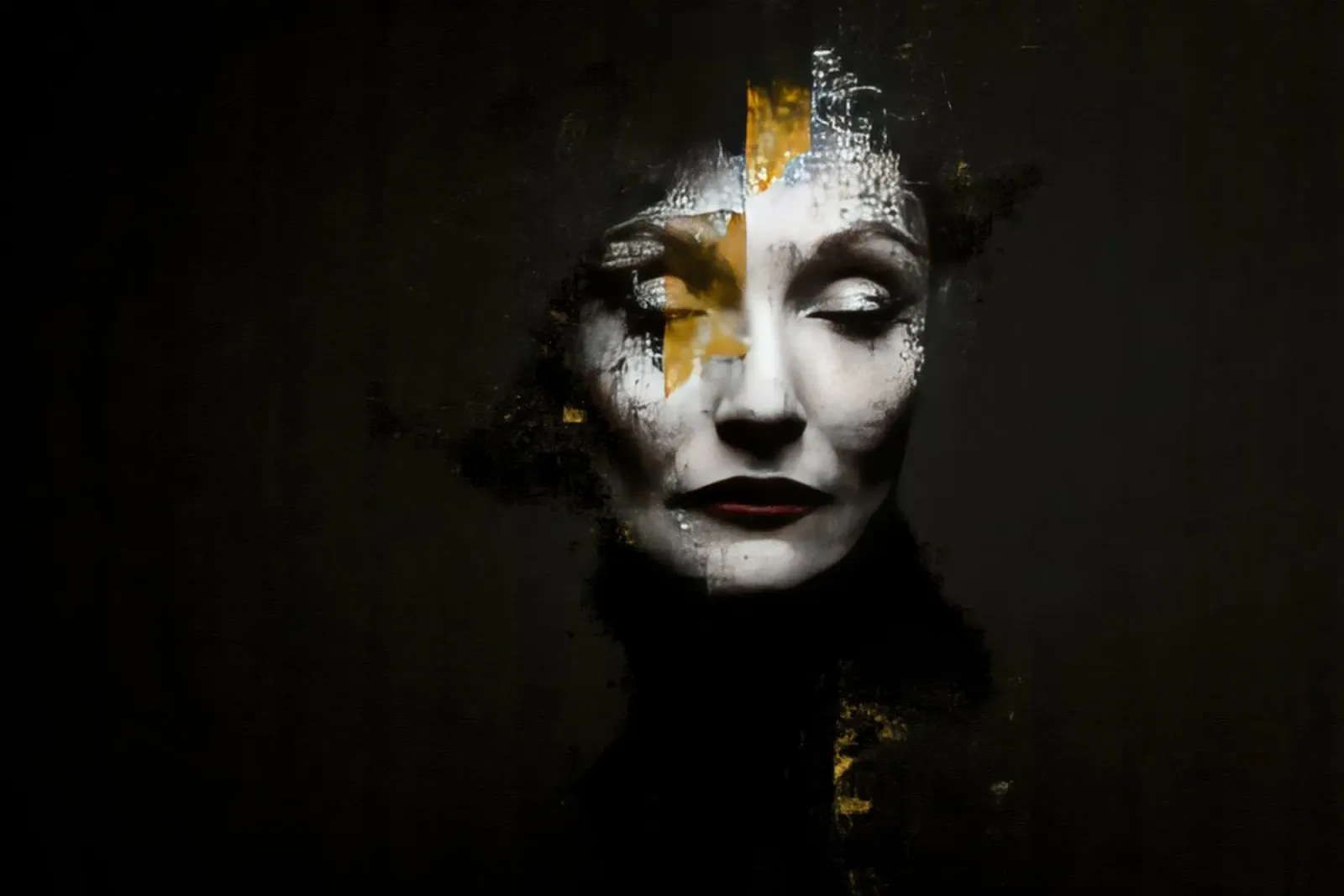 Vintage Cabaret Diva in Monochrome Glamour Portrait hahnemühle by Modern Muse