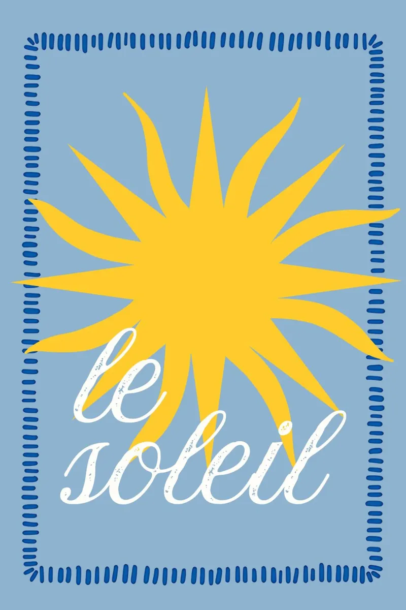 Le Soleil Print, Summer Print, Holiday Art canvas with Floater frame by DolceVita