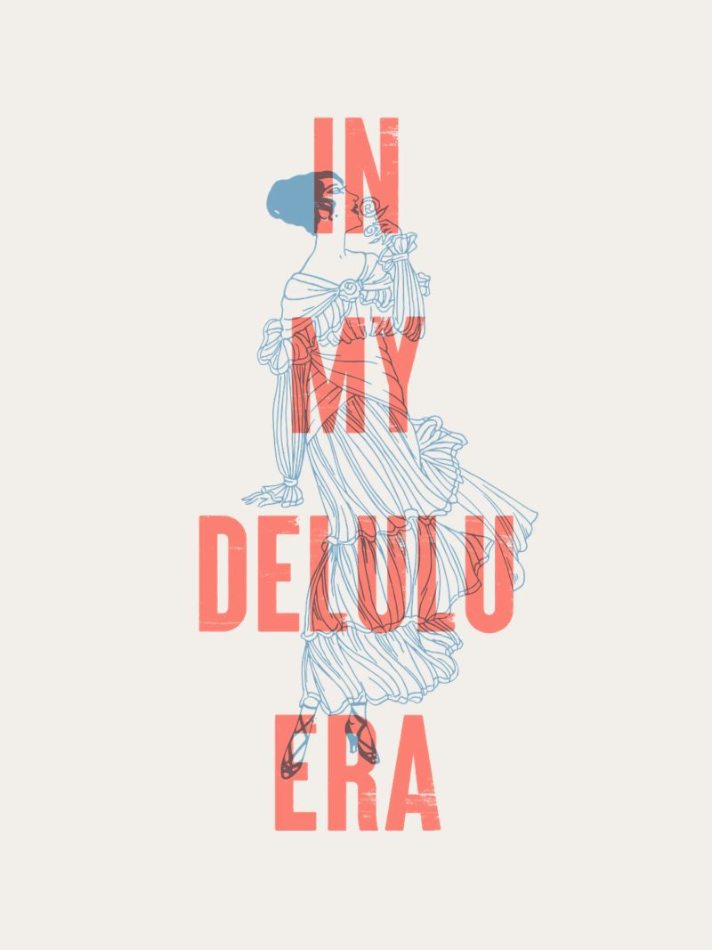 In My Delulu Era Vintage Typography poster by Vintagrafica