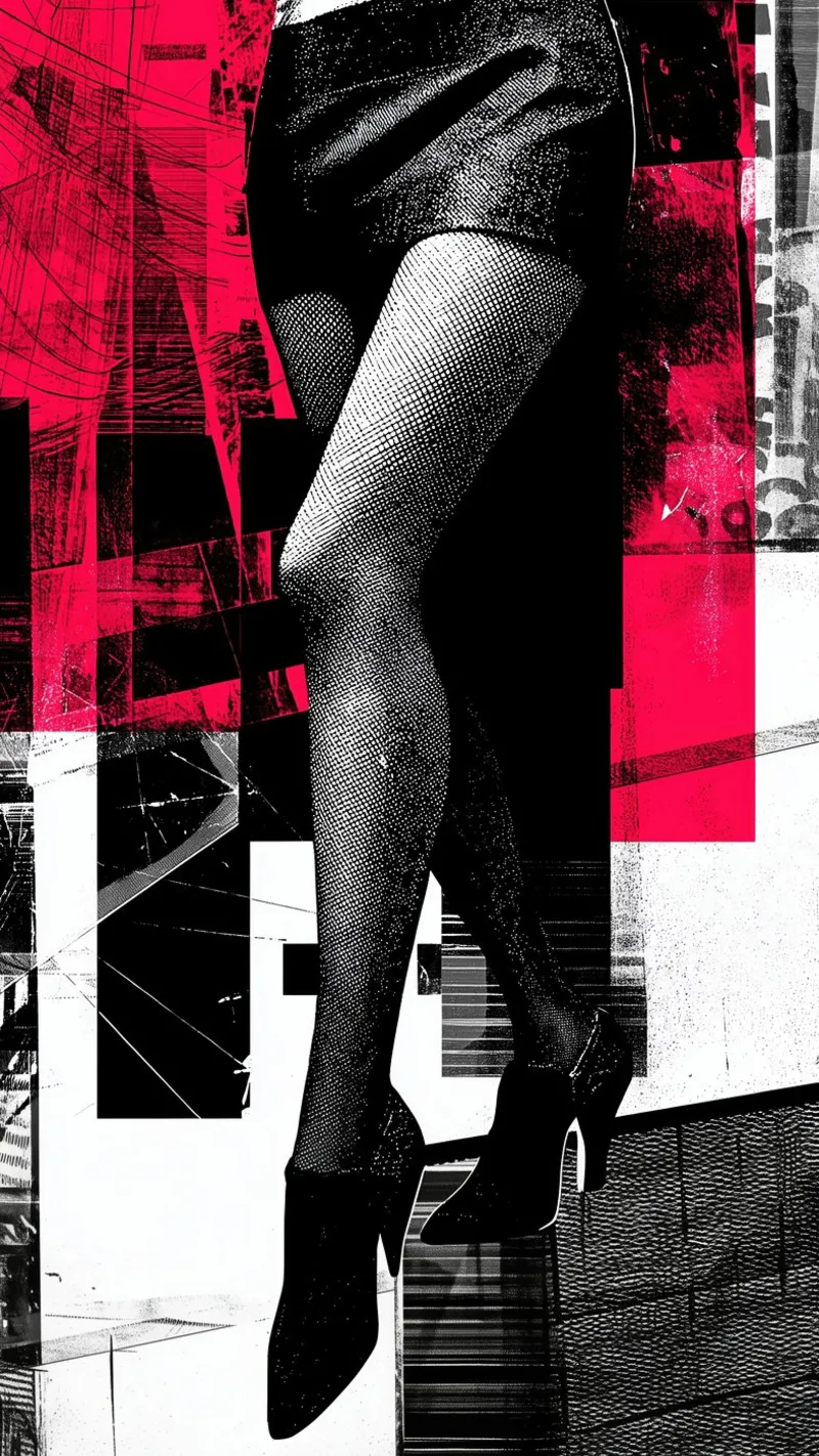 The Woman's Leg | Graphic Design Print canvas with Floater frame by Autofocus