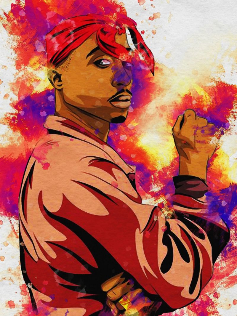 Smudge of Portrait Tupac Shakur poster by Gunawan Rb