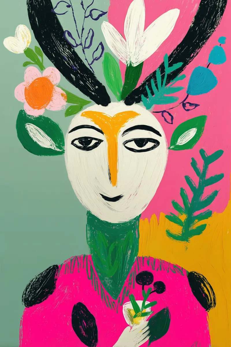 Man in Spring | Naive Painting canvas by Autofocus