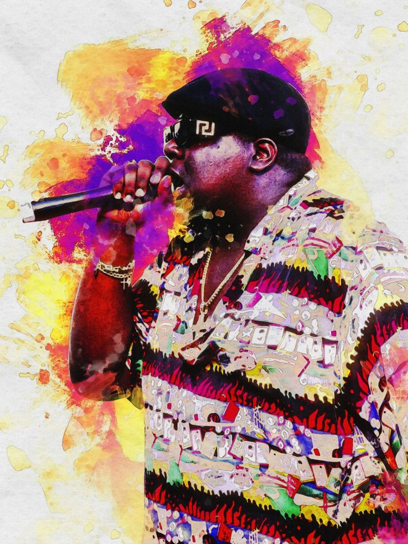Smudge of Portrait Biggie Rapper poster by Gunawan Rb