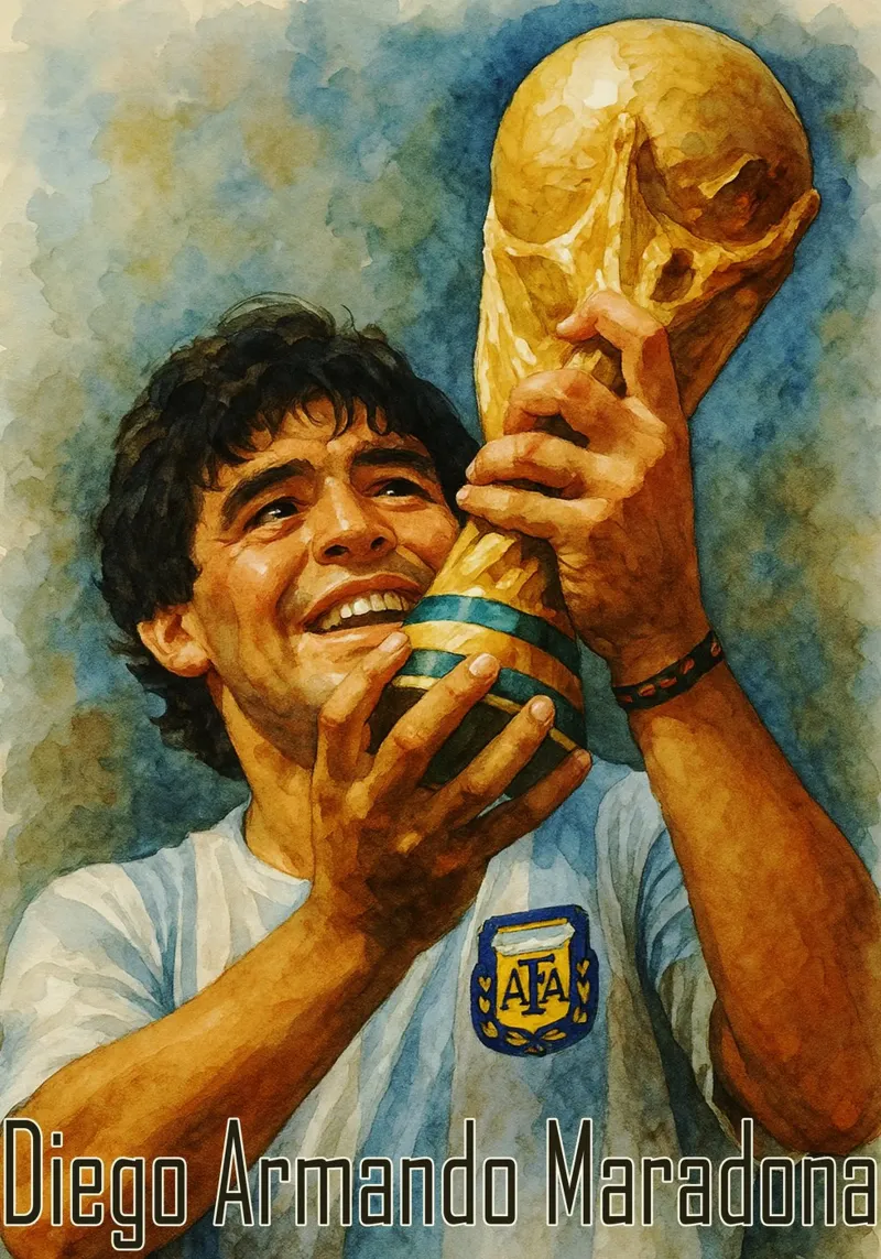 Diego Armando Maradona Painting Imagination Redrawing hahnemühle by MOKAIYA