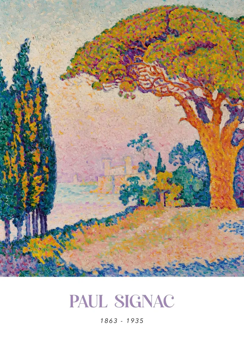 Signac Le Pin de Bertaud Pointillistisch landschap Print hahnemühle van NorwesClub