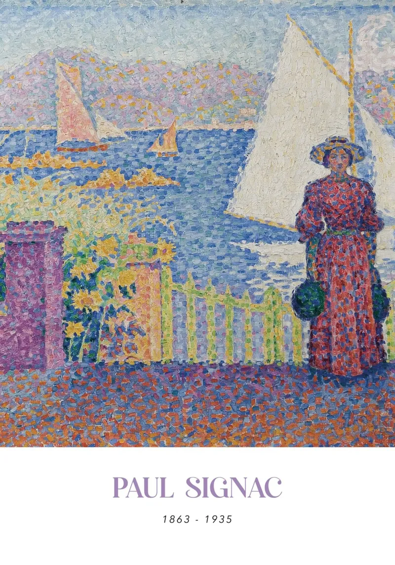 Signac Gate St Tropez Pointillist Coastal Art Print canvas by NorwesClub