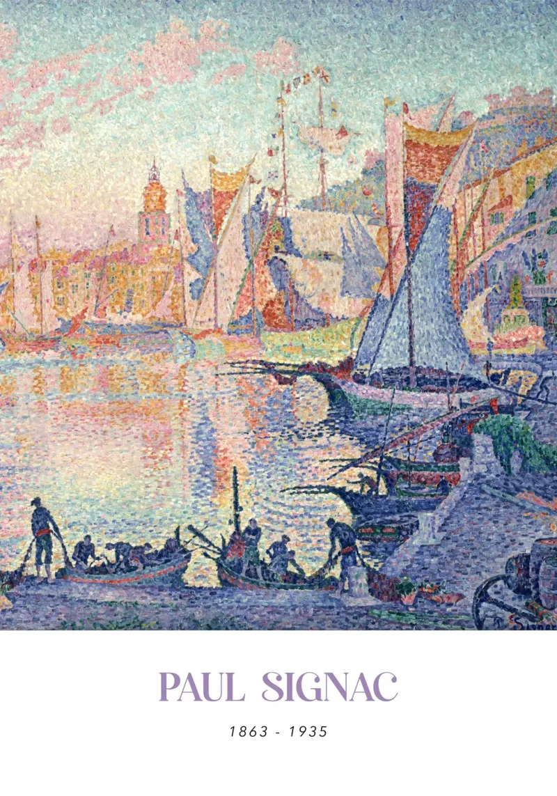 Signac Port St Tropez Pointillist Havenleven Print hahnemühle van NorwesClub