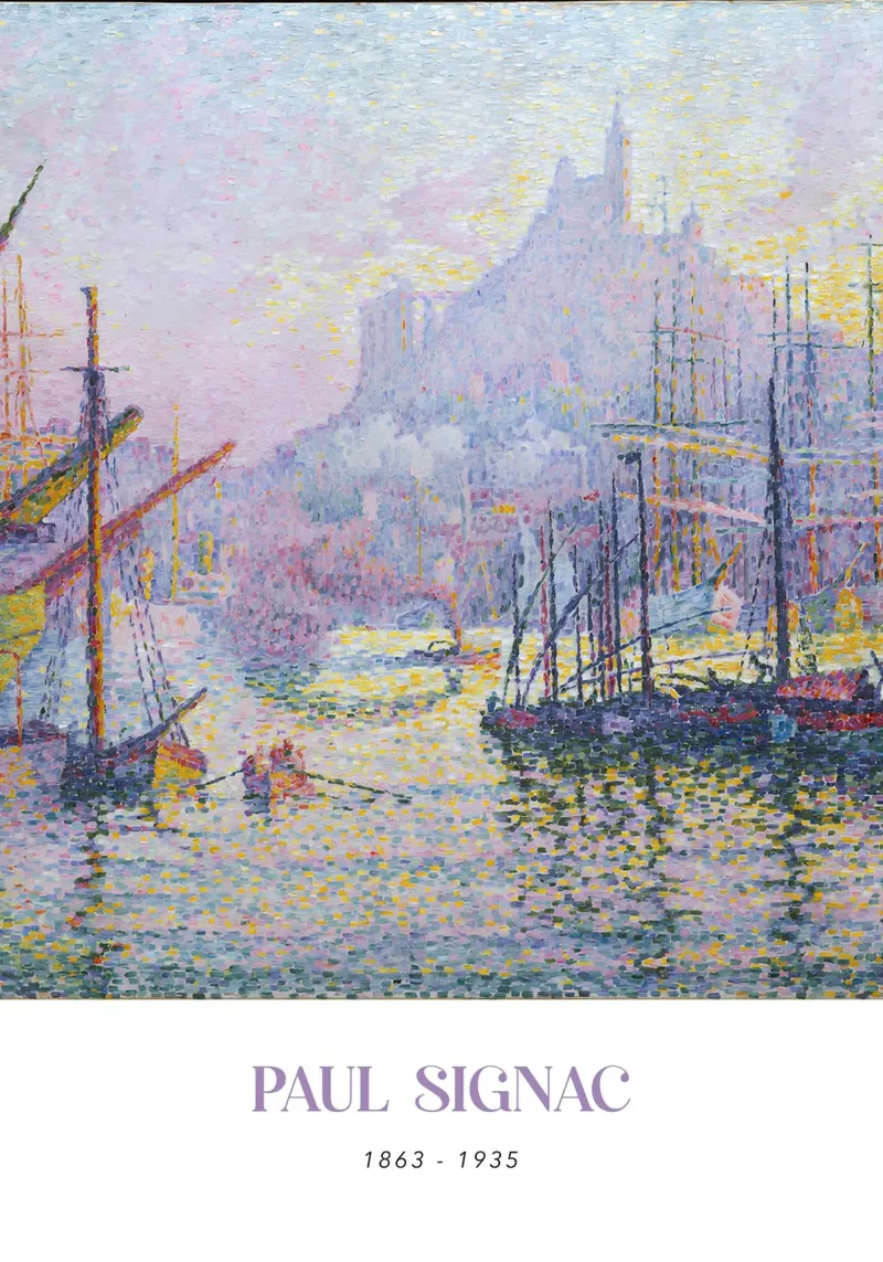 Signac Marseille Notre-Dame Pointillist Harbor Print Hahnemühle von NorwesClub