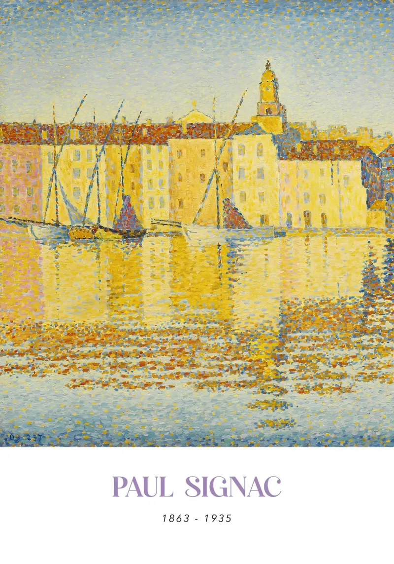 Signac Port St Tropez Pointillist Harbor Art Print canvas van NorwesClub