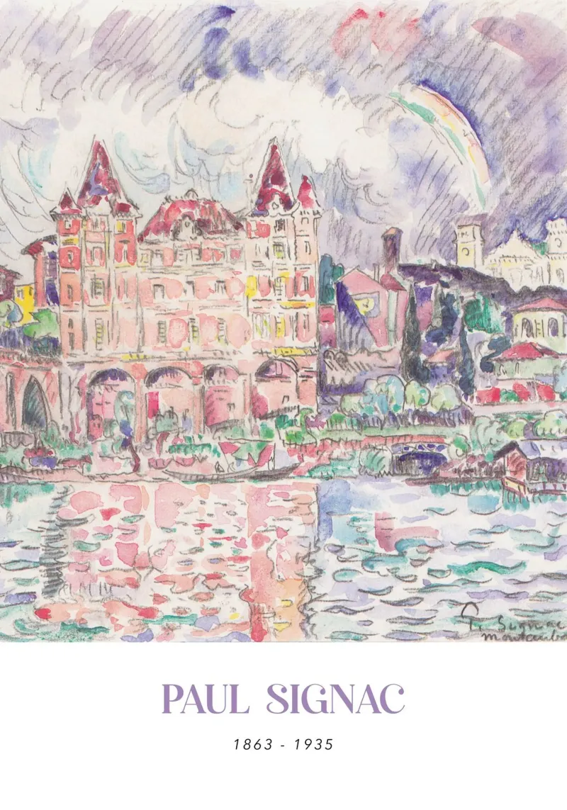 Signac Montauban Pointillist Stadsgezicht Regenboog Print hahnemühle van NorwesClub