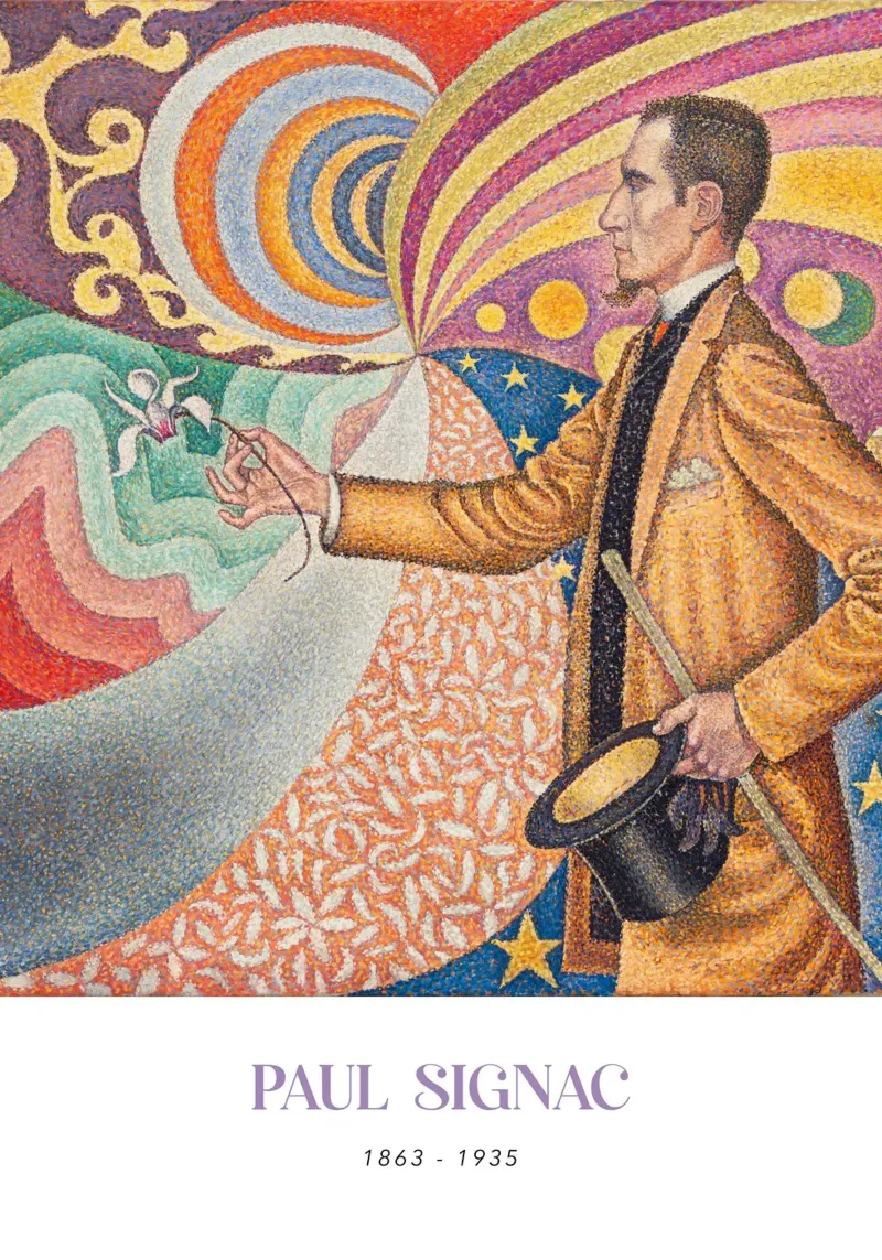 Signac Portret Fénéon Pointillistisch Abstracte Kunstdruk canvas van NorwesClub